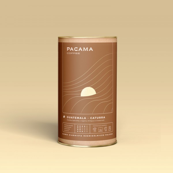 Kawa ziarnista Arabica Speciality Pacama Coffee Guatemala Caturra 200 g puszka