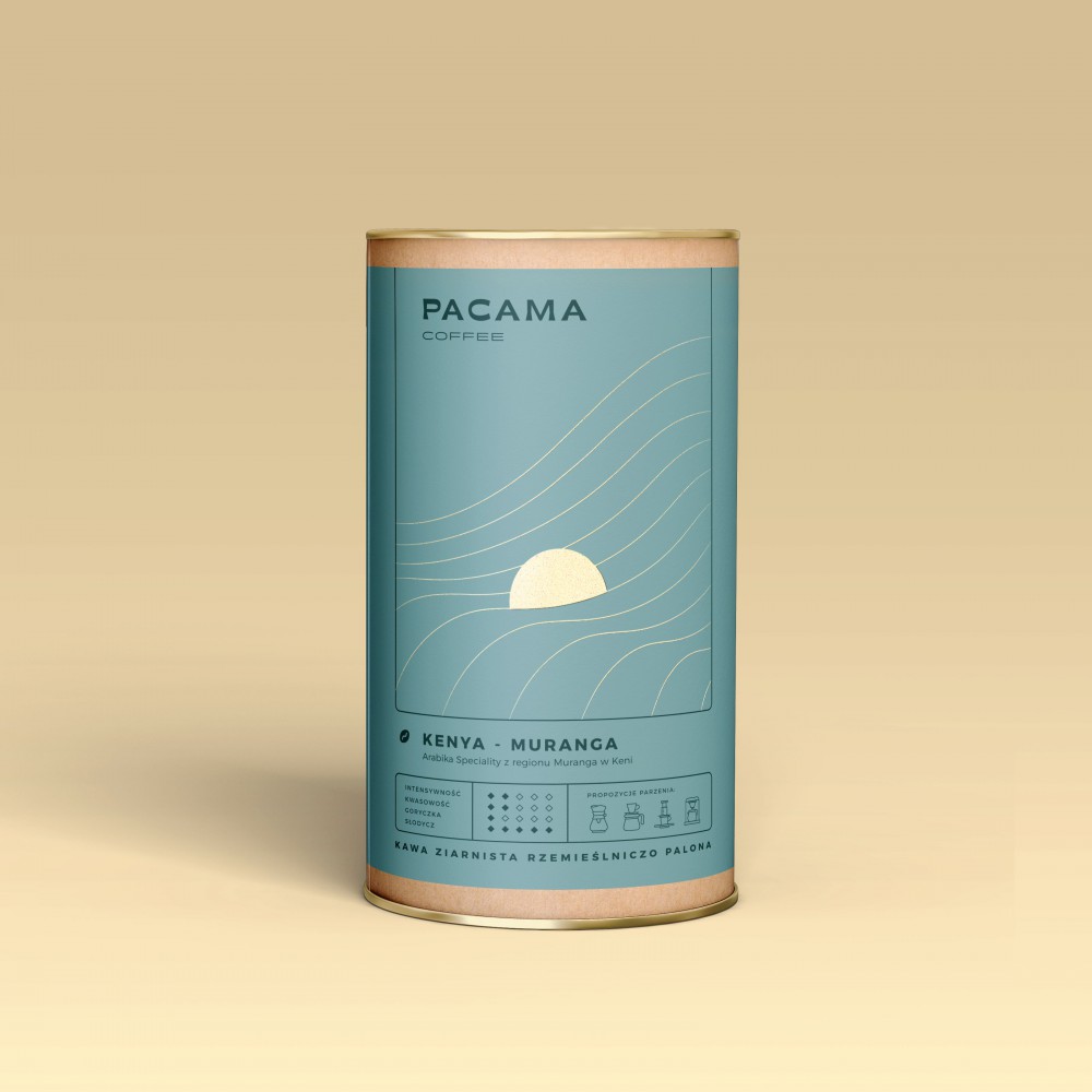 Kawa ziarnista jasno palona Arabica Speciality Pacama Coffee Kenya Muranga SCA 88 200g puszka