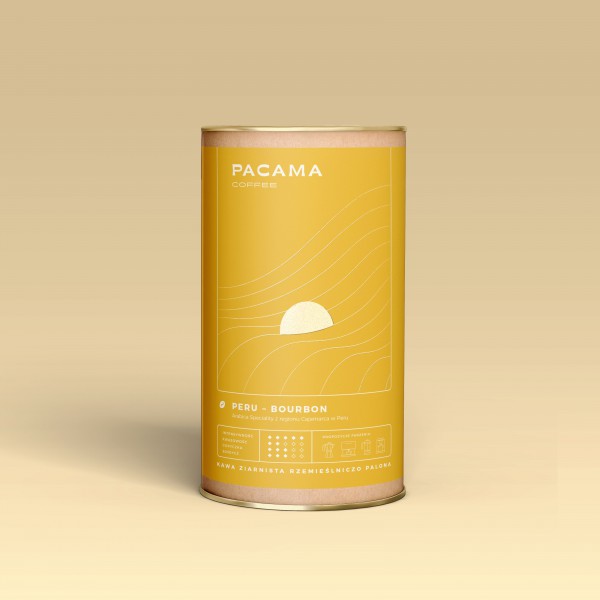 Kawa ziarnista świeżo palona Pacama Coffee Peru - Bourbon 200 g puszka