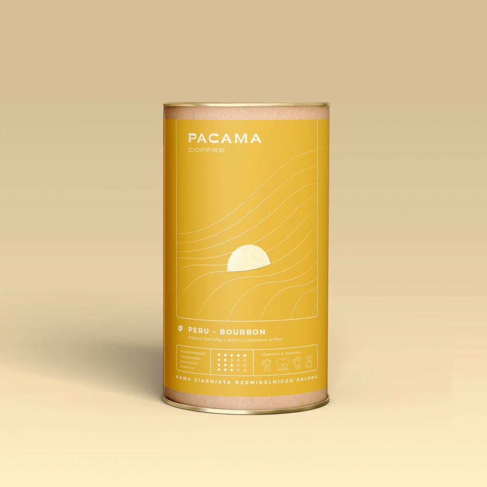 Kawa ziarnista świeżo palona Pacama Coffee Peru - Bourbon 200 g puszka