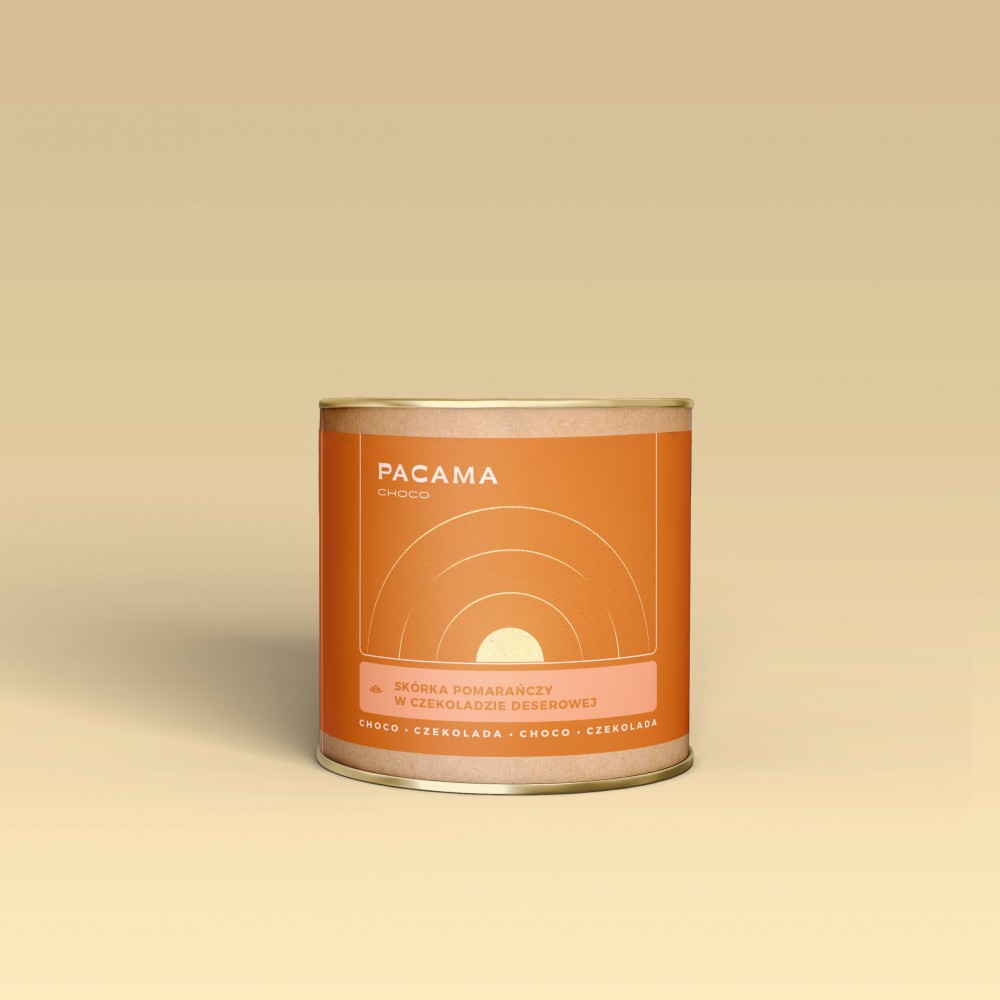 Skórka pomarańczy w czekoladzie deserowej Pacama Choco 150g puszka